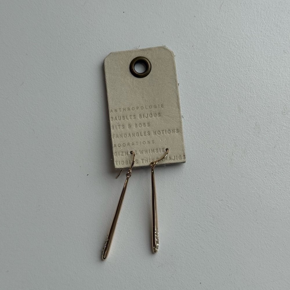 Anthropologie Elegant Gold Drop Earrings
